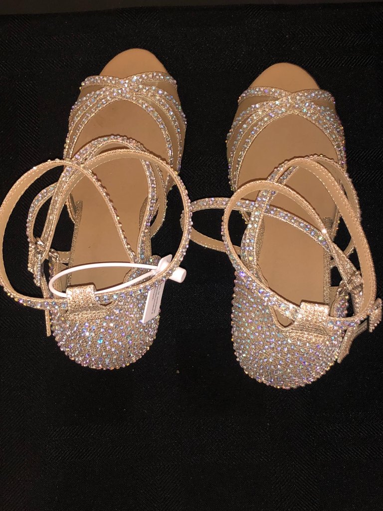 Danceandsway Ab Rhinestone Cross Strap Latin Dance Heels 8.5 — image 4 of 8